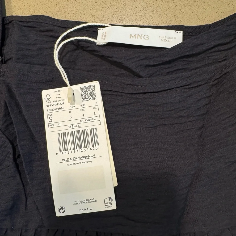 Mango Black Puff Sleeve Blouse - Picture 5 of 6